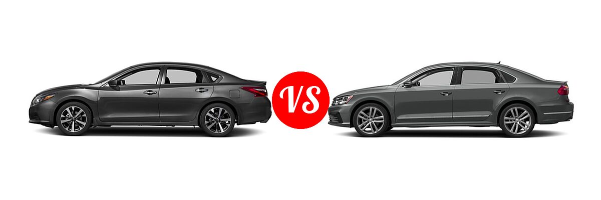 2017 Nissan Altima Sedan 2.5 SR / 3.5 SR vs. 2017 Volkswagen Passat Sedan R-Line w/Comfort Pkg - Side Comparison