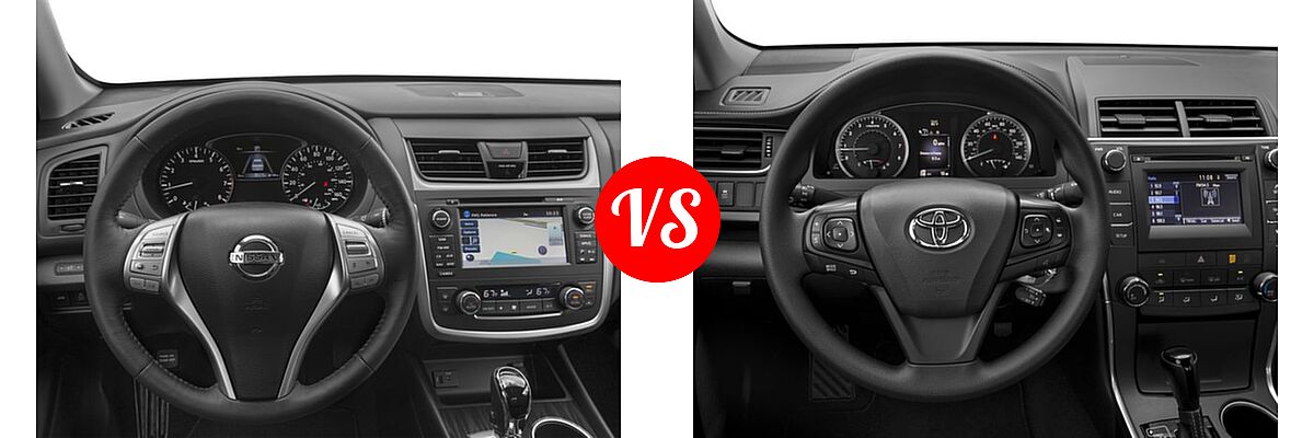 2017 Nissan Altima Sedan 2.5 SL / 3.5 SL vs. 2017 Toyota Camry Sedan LE / XLE - Dashboard Comparison