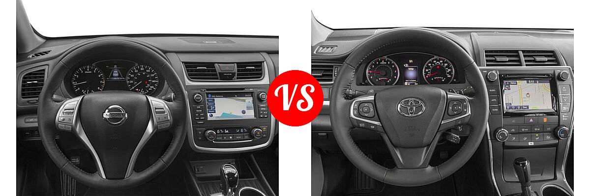 2017 Nissan Altima Sedan 2.5 SL / 3.5 SL vs. 2017 Toyota Camry Sedan SE / XSE - Dashboard Comparison