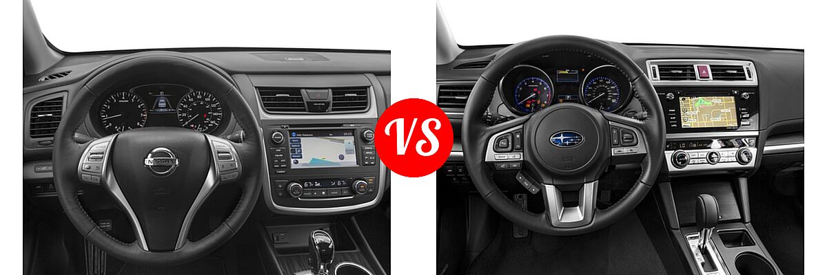 2017 Nissan Altima Sedan 2.5 SL / 3.5 SL vs. 2017 Subaru Legacy Sedan Limited - Dashboard Comparison