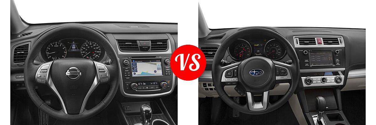 2017 Nissan Altima Sedan 2.5 SL / 3.5 SL vs. 2017 Subaru Legacy Sedan 2.5i - Dashboard Comparison