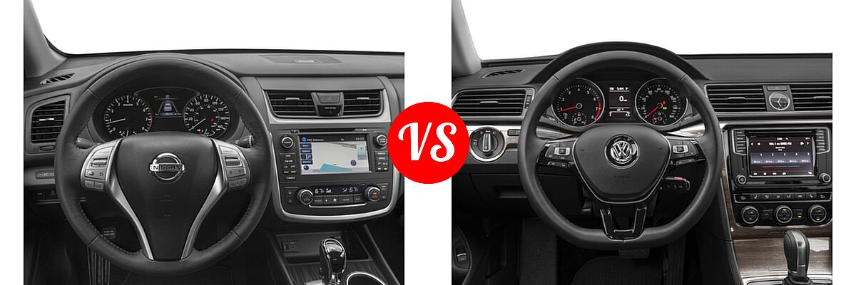 2017 Nissan Altima Sedan 2.5 SL / 3.5 SL vs. 2017 Volkswagen Passat Sedan 1.8T S / 1.8T SE / 1.8T SEL Premium / V6 SE w/Technology / V6 SEL Premium - Dashboard Comparison