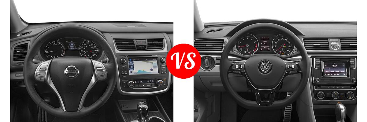 2017 Nissan Altima Sedan 2.5 SL / 3.5 SL vs. 2017 Volkswagen Passat Sedan R-Line w/Comfort Pkg - Dashboard Comparison