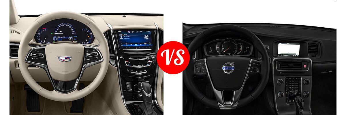 2017 Cadillac ATS Sedan AWD / Luxury AWD / Premium Luxury RWD / Premium Performance RWD / RWD vs. 2017 Volvo S60 Sedan Dynamic - Dashboard Comparison