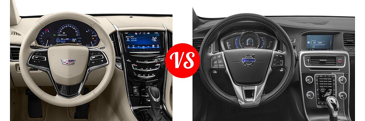 2017 Cadillac ATS Sedan AWD / Luxury AWD / Premium Luxury RWD / Premium Performance RWD / RWD vs. 2017 Volvo S60 Sedan R-Design Platinum - Dashboard Comparison