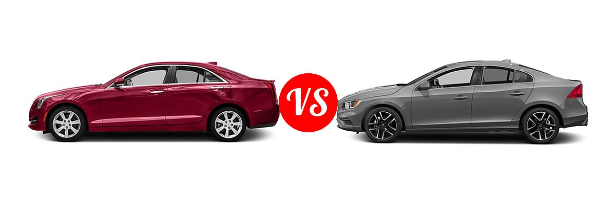 2017 Cadillac ATS Sedan AWD / Luxury AWD / Premium Luxury RWD / Premium Performance RWD / RWD vs. 2017 Volvo S60 Sedan Dynamic - Side Comparison