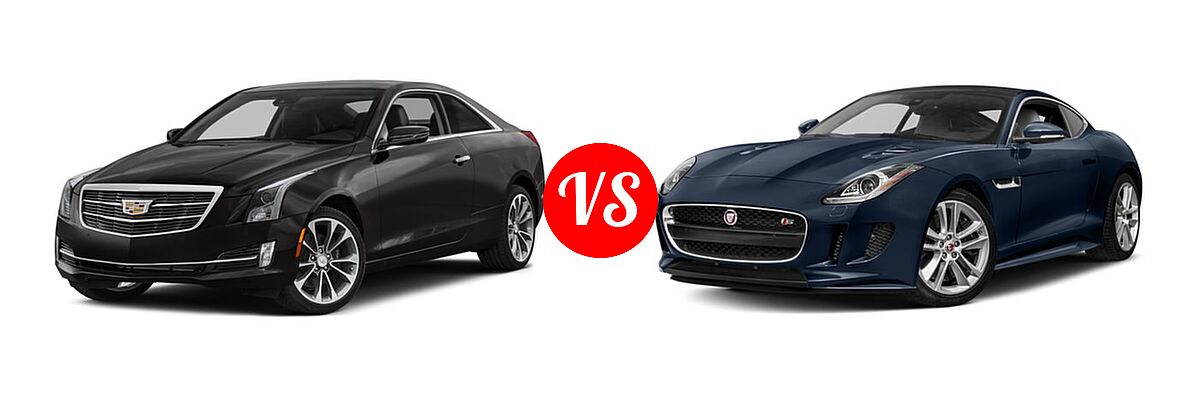 2017 Cadillac ATS Coupe Coupe AWD / Luxury AWD / Premium Luxury RWD / Premium Performance RWD / RWD vs. 2017 Jaguar F-TYPE Coupe S - Front Left Comparison