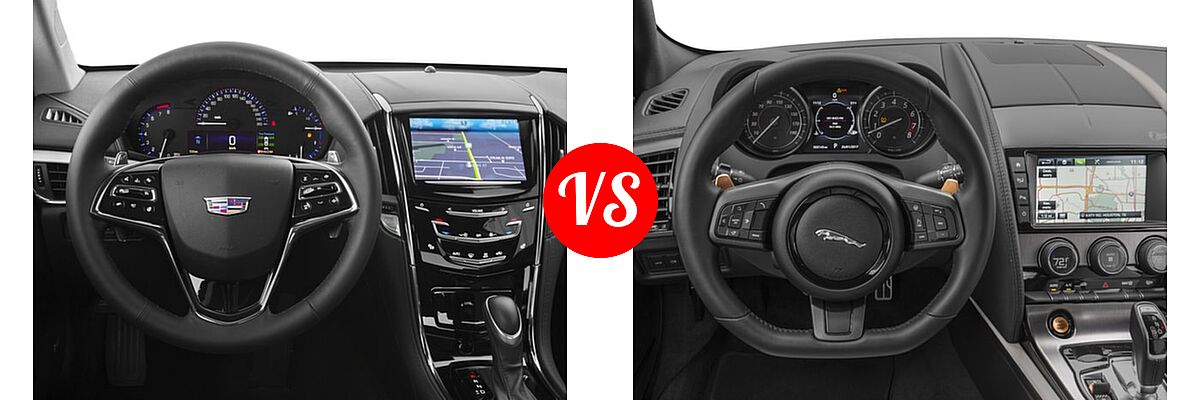 2017 Cadillac ATS Coupe Coupe AWD / Luxury AWD / Premium Luxury RWD / Premium Performance RWD / RWD vs. 2017 Jaguar F-TYPE Coupe S - Dashboard Comparison