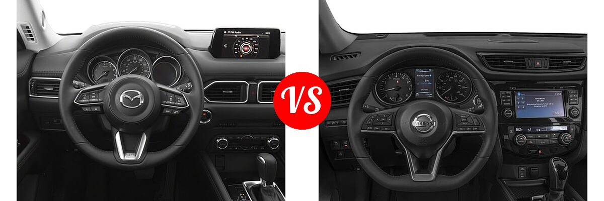 2017 Mazda CX-5 SUV Grand Select / Grand Touring vs. 2017 Nissan Rogue SUV SL - Dashboard Comparison