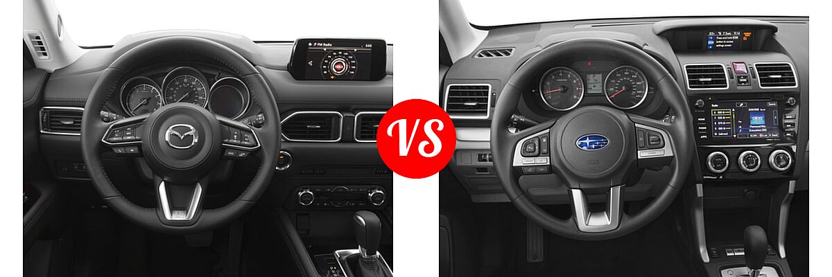 2017 Mazda CX-5 SUV Grand Select / Grand Touring vs. 2017 Subaru Forester SUV Premium - Dashboard Comparison