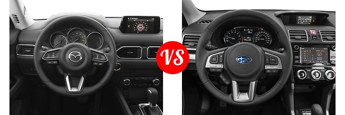 2017 Mazda CX-5 SUV Grand Select / Grand Touring vs. 2017 Subaru Forester SUV Premium - Dashboard Comparison