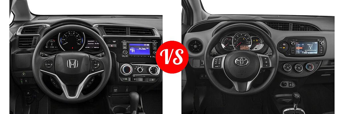 2018 Honda Fit Hatchback LX vs. 2018 Toyota Yaris Hatchback L / LE - Dashboard Comparison