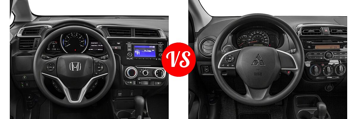 2018 Honda Fit Hatchback LX vs. 2018 Mitsubishi Mirage Hatchback ES / GT / SE - Dashboard Comparison