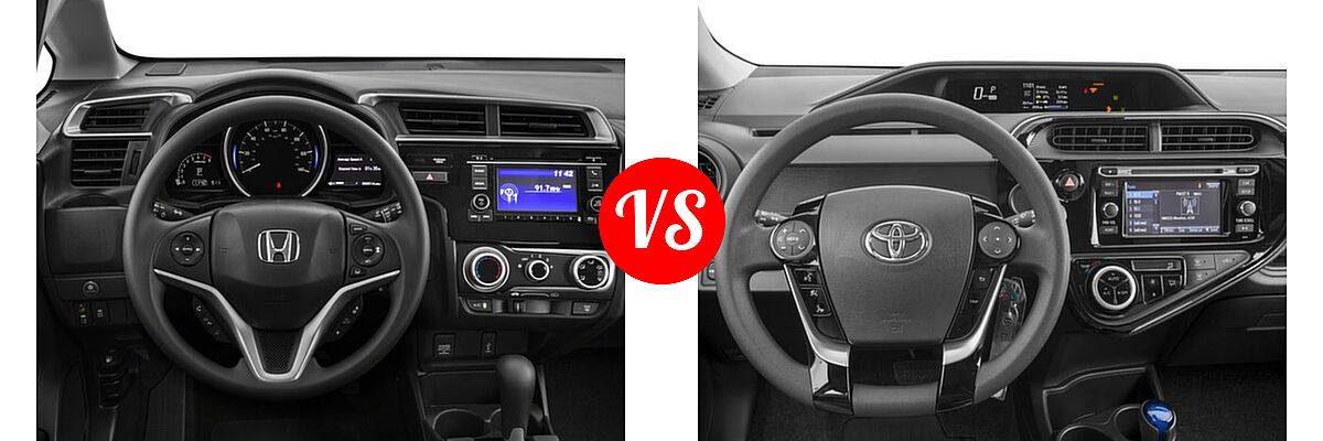 2018 Honda Fit Hatchback LX vs. 2018 Toyota Prius c Hatchback Four / One / Three / Two - Dashboard Comparison