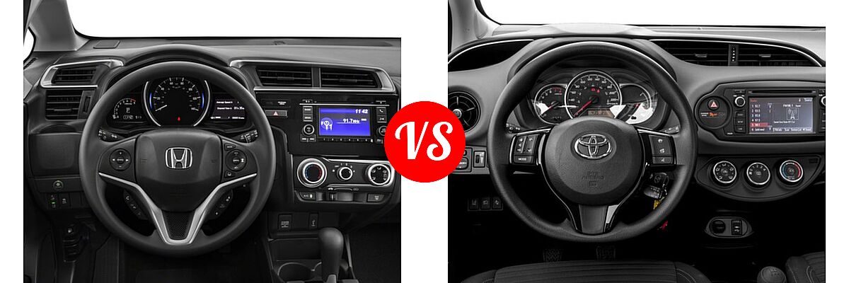 2018 Honda Fit Hatchback LX vs. 2018 Toyota Yaris Hatchback L / LE / SE - Dashboard Comparison