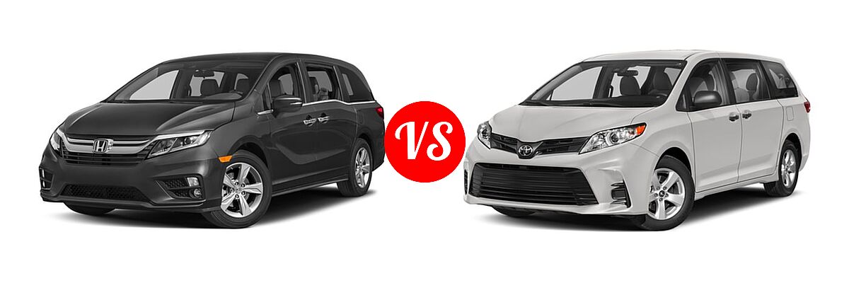 2018 Honda Odyssey Minivan EX vs. 2018 Toyota Sienna Minivan XLE - Front Left Comparison