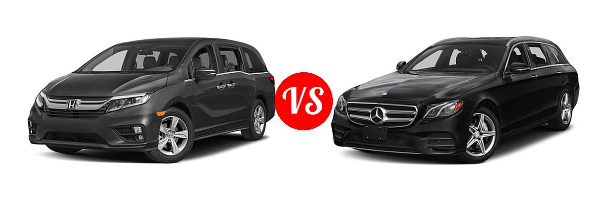 2018 Honda Odyssey Minivan EX vs. 2017 Mercedes-Benz E-Class Wagon E 400 Sport - Front Left Comparison