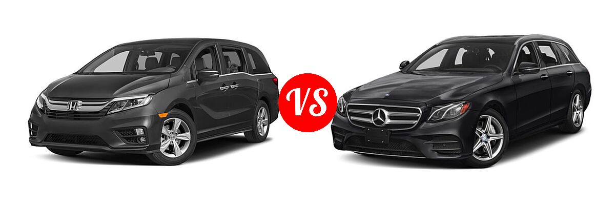 2018 Honda Odyssey Minivan EX vs. 2017 Mercedes-Benz E-Class Wagon E 400 Luxury - Front Left Comparison