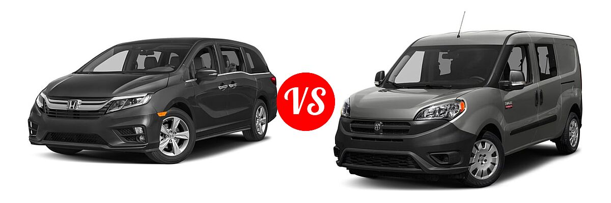 2018 Honda Odyssey Minivan EX vs. 2018 Ram Promaster City Minivan Wagon - Front Left Comparison