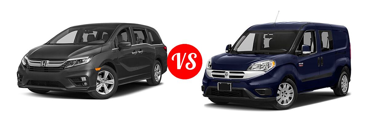 2018 Honda Odyssey Minivan EX vs. 2018 Ram Promaster City Minivan SLT - Front Left Comparison