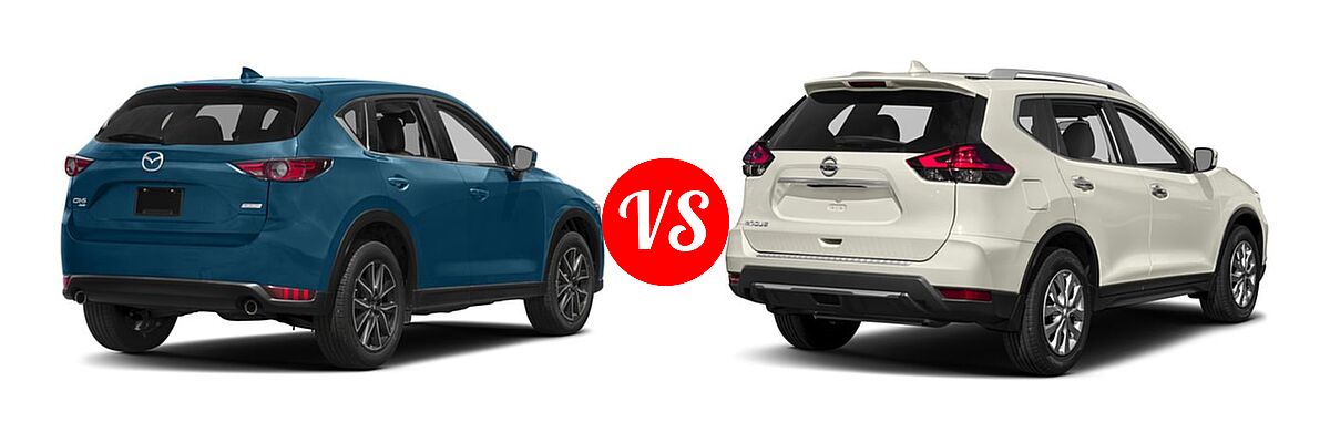 2017 Mazda CX-5 SUV Grand Select / Grand Touring vs. 2017 Nissan Rogue SUV S / SV - Rear Right Comparison