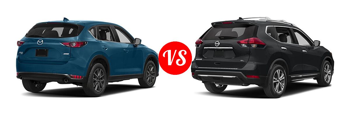 2017 Mazda CX-5 SUV Grand Select / Grand Touring vs. 2017 Nissan Rogue SUV SL - Rear Right Comparison