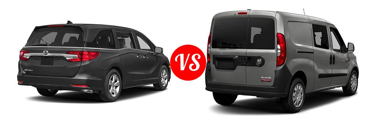 2018 Honda Odyssey Minivan EX vs. 2018 Ram Promaster City Minivan Wagon - Rear Right Comparison