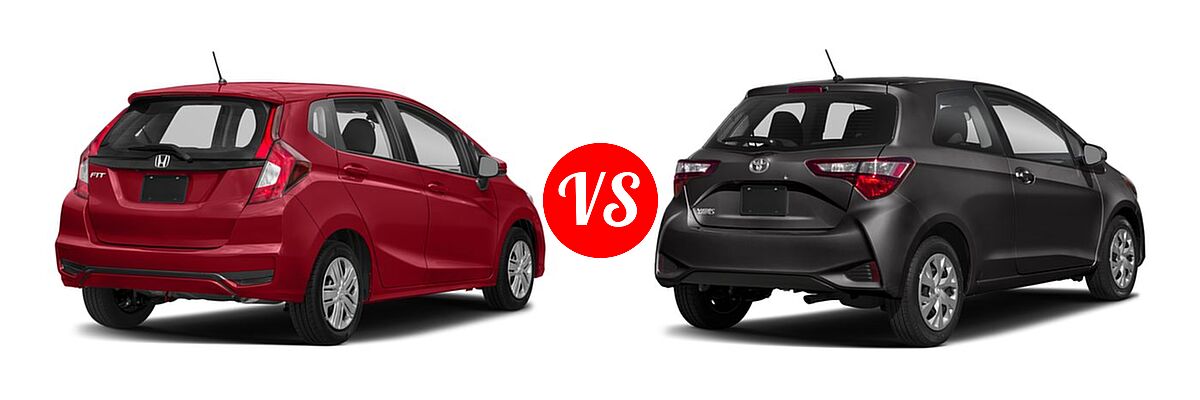 2018 Honda Fit Hatchback LX vs. 2018 Toyota Yaris Hatchback L / LE - Rear Right Comparison