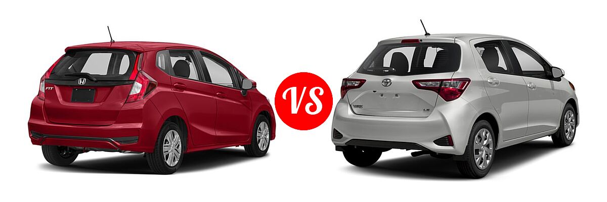 2018 Honda Fit Hatchback LX vs. 2018 Toyota Yaris Hatchback L / LE / SE - Rear Right Comparison