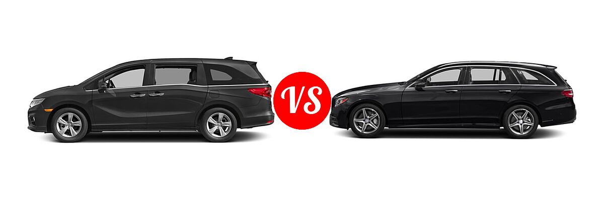 2018 Honda Odyssey Minivan EX vs. 2017 Mercedes-Benz E-Class Wagon E 400 Sport - Side Comparison