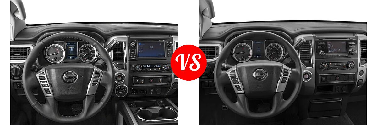 2017 Nissan Titan XD Pickup S / SV vs. 2017 Nissan Titan Pickup S / SV - Dashboard Comparison