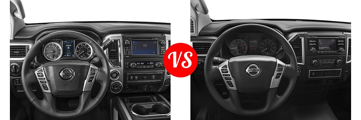 2017 Nissan Titan XD Pickup S / SV vs. 2017 Nissan Titan Pickup S / SV - Dashboard Comparison