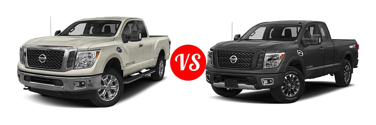 2017 Nissan Titan XD Pickup Diesel PRO-4X / S / SV vs. 2017 Nissan Titan Pickup PRO-4X - Front Left Comparison
