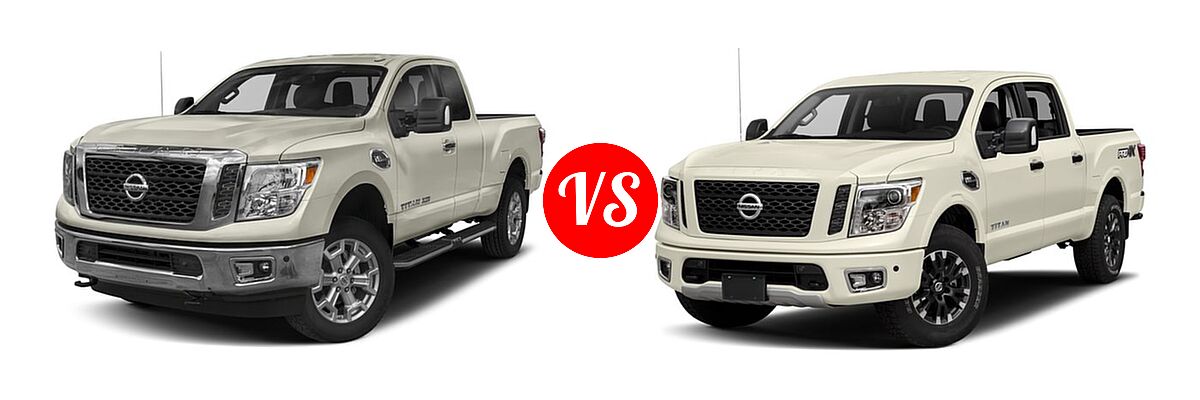 2017 Nissan Titan XD Pickup S / SV vs. 2017 Nissan Titan Pickup PRO-4X - Front Left Comparison