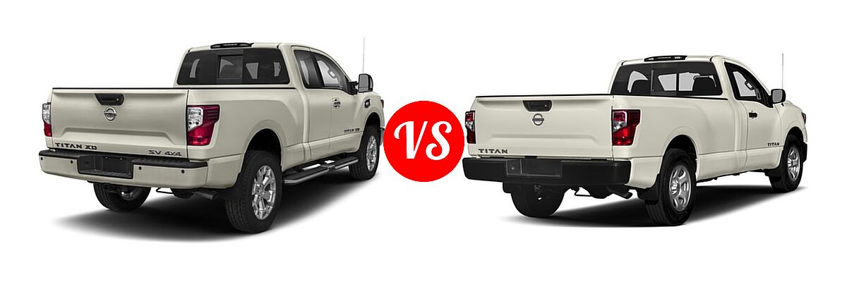 2017 Nissan Titan XD Pickup S / SV vs. 2017 Nissan Titan Pickup S / SV - Rear Right Comparison