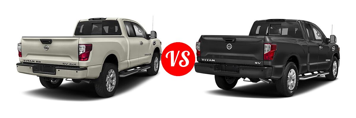 2017 Nissan Titan XD Pickup S / SV vs. 2017 Nissan Titan Pickup SV - Rear Right Comparison
