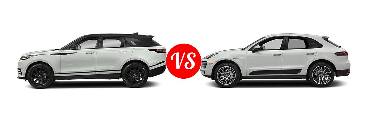 2018 Land Rover Range Rover Velar SUV First Edition / R-Dynamic HSE / R-Dynamic SE / S vs. 2018 Porsche Macan SUV GTS - Side Comparison