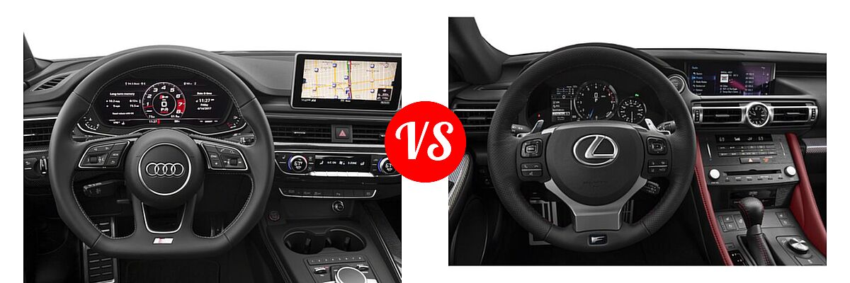 2018 Audi S5 Coupe Premium Plus / Prestige vs. 2020 Lexus RC F Coupe RC F RWD / Track - Dashboard Comparison