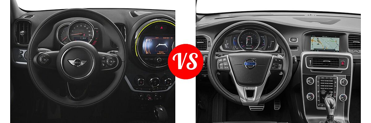 2017 MINI Countryman Wagon Cooper S vs. 2017 Volvo V60 Wagon Dynamic / R-Design Platinum - Dashboard Comparison