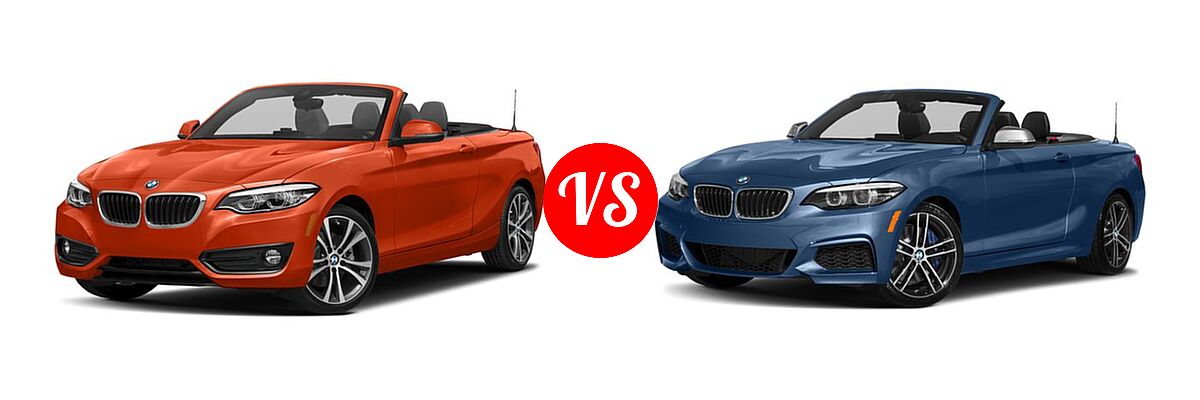 2018 BMW 2 Series Convertible 230i / 230i xDrive vs. 2018 BMW 2 Series M240i Convertible M240i - Front Left Comparison