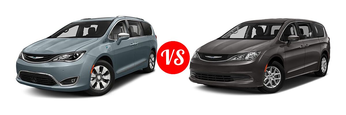 2018 Chrysler Pacifica Hybrid Minivan Hybrid Limited / Hybrid Touring L / Hybrid Touring Plus vs. 2018 Chrysler Pacifica Minivan L / LX - Front Left Comparison