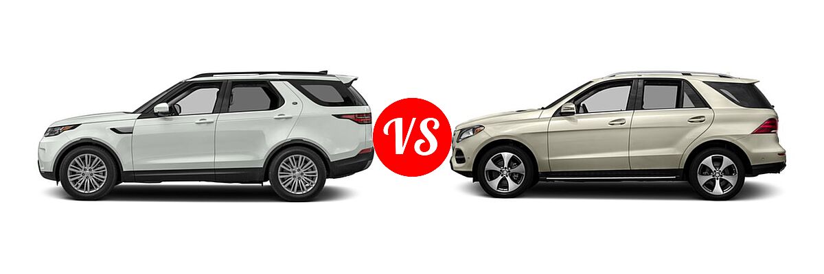 2017 Land Rover Discovery SUV First Edition / HSE / HSE Luxury / SE vs. 2017 Mercedes-Benz GLE-Class SUV GLE 350 - Side Comparison