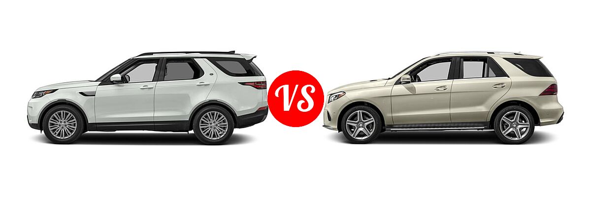 2017 Land Rover Discovery SUV First Edition / HSE / HSE Luxury / SE vs. 2017 Mercedes-Benz GLE-Class SUV GLE 400 - Side Comparison