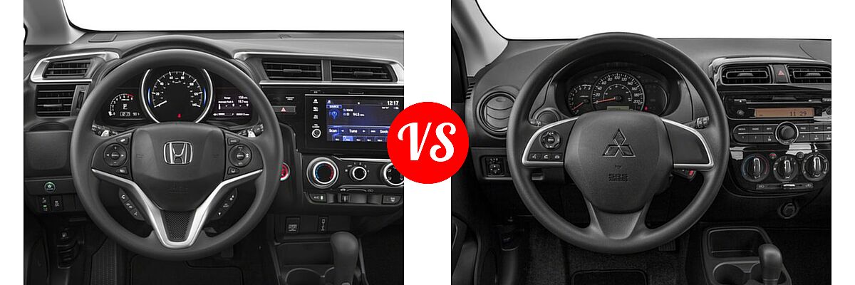 2018 Honda Fit Hatchback EX vs. 2018 Mitsubishi Mirage Hatchback ES / GT / SE - Dashboard Comparison