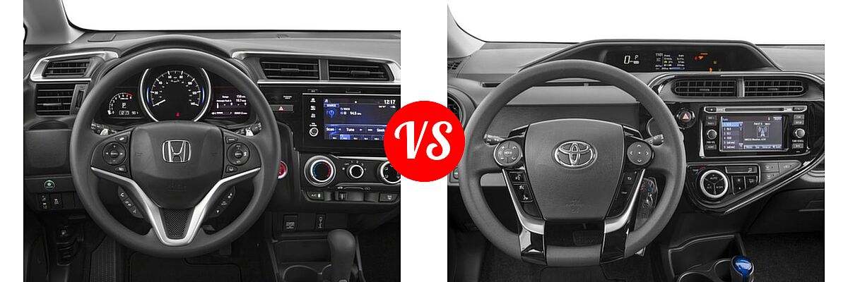 2018 Honda Fit Hatchback EX vs. 2018 Toyota Prius c Hatchback Four / One / Three / Two - Dashboard Comparison