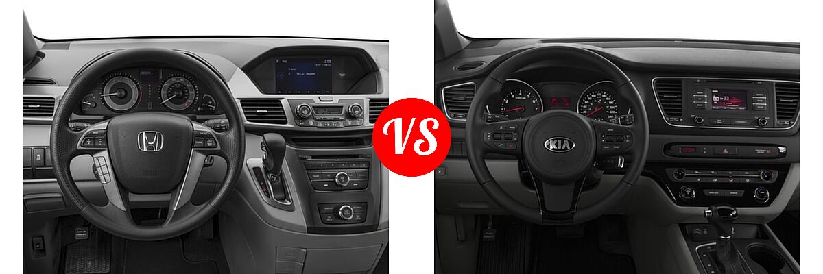 2017 Honda Odyssey Minivan LX vs. 2017 Kia Sedona Minivan L / LX - Dashboard Comparison