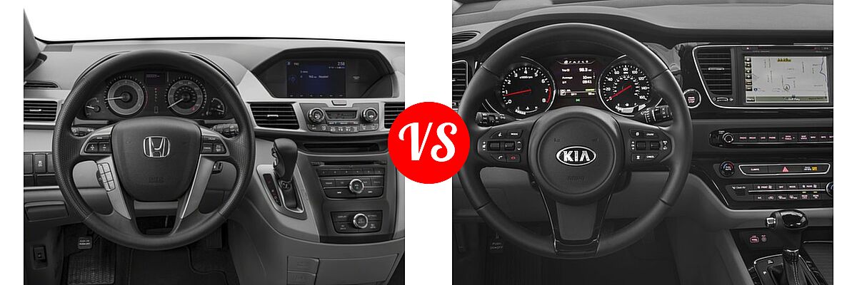 2017 Honda Odyssey Minivan LX vs. 2017 Kia Sedona Minivan EX / SX - Dashboard Comparison