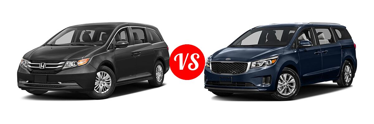 2017 Honda Odyssey Minivan LX vs. 2017 Kia Sedona Minivan L / LX - Front Left Comparison