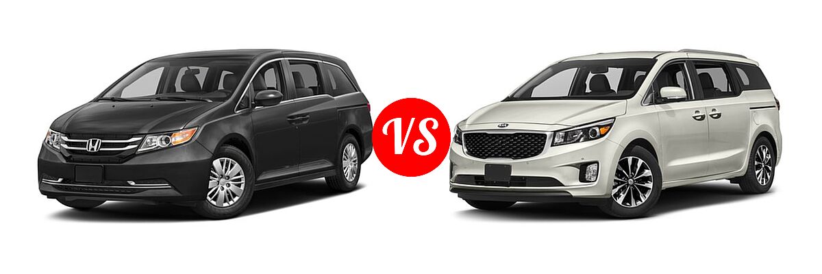 2017 Honda Odyssey Minivan LX vs. 2017 Kia Sedona Minivan EX / SX - Front Left Comparison