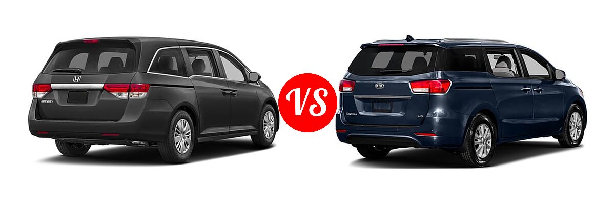 2017 Honda Odyssey Minivan LX vs. 2017 Kia Sedona Minivan L / LX - Rear Right Comparison